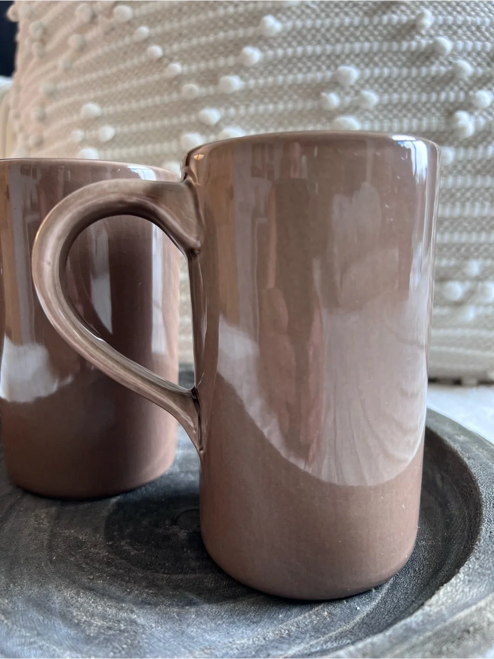 Pottery Barn Studio Barbara Eigen Discontinued Set Taupe Stoneware Mug x2